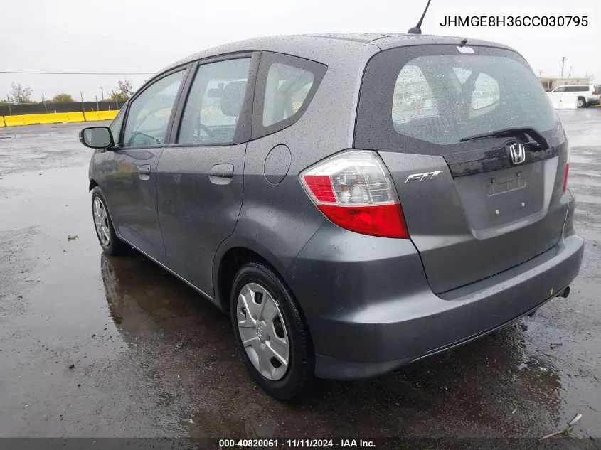 2012 Honda Fit VIN: JHMGE8H36CC030795 Lot: 40820061