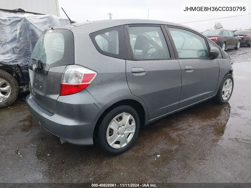 2012 Honda Fit VIN: JHMGE8H36CC030795 Lot: 40820061