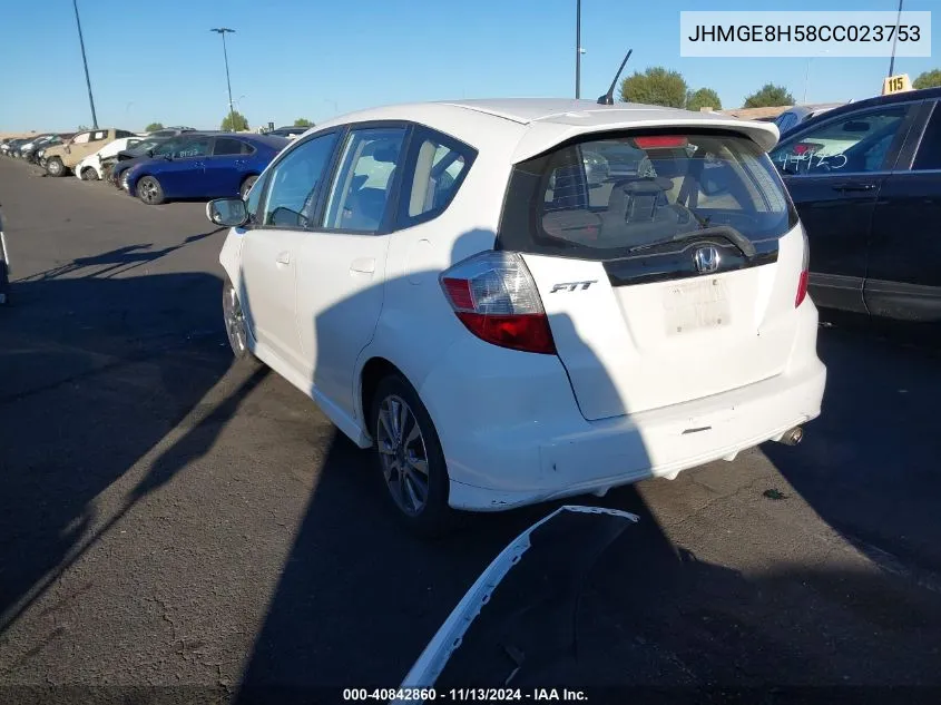 JHMGE8H58CC023753 2012 Honda Fit Sport