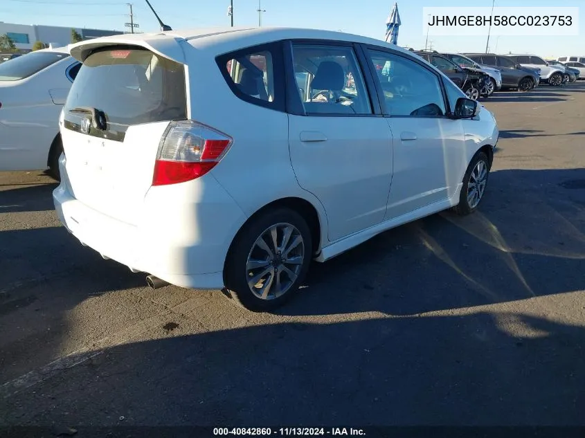 JHMGE8H58CC023753 2012 Honda Fit Sport