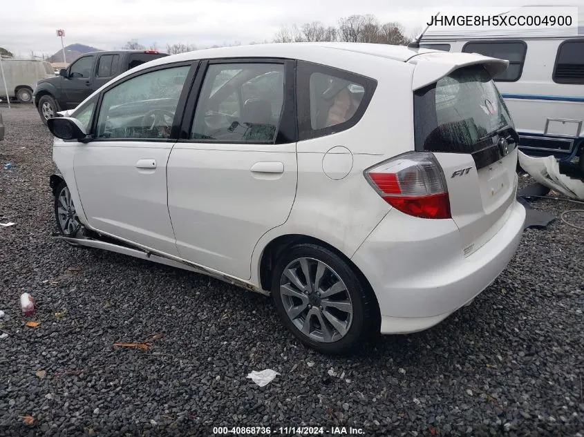 2012 Honda Fit Sport VIN: JHMGE8H5XCC004900 Lot: 40868736