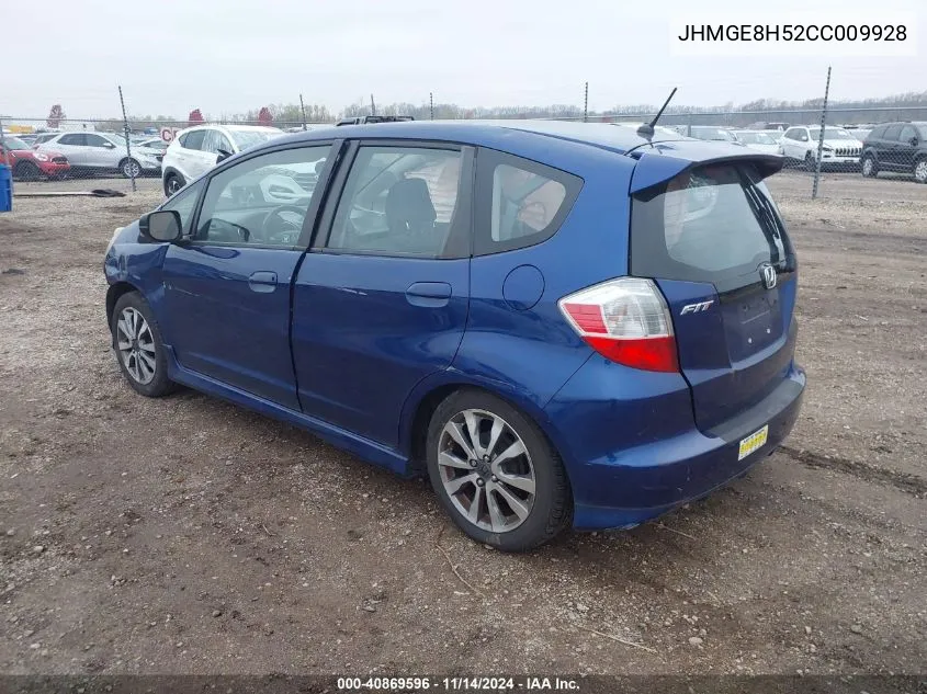 2012 Honda Fit Sport VIN: JHMGE8H52CC009928 Lot: 40869596