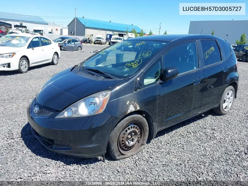 LUCGE8H57D3005727 2013 Honda Fit