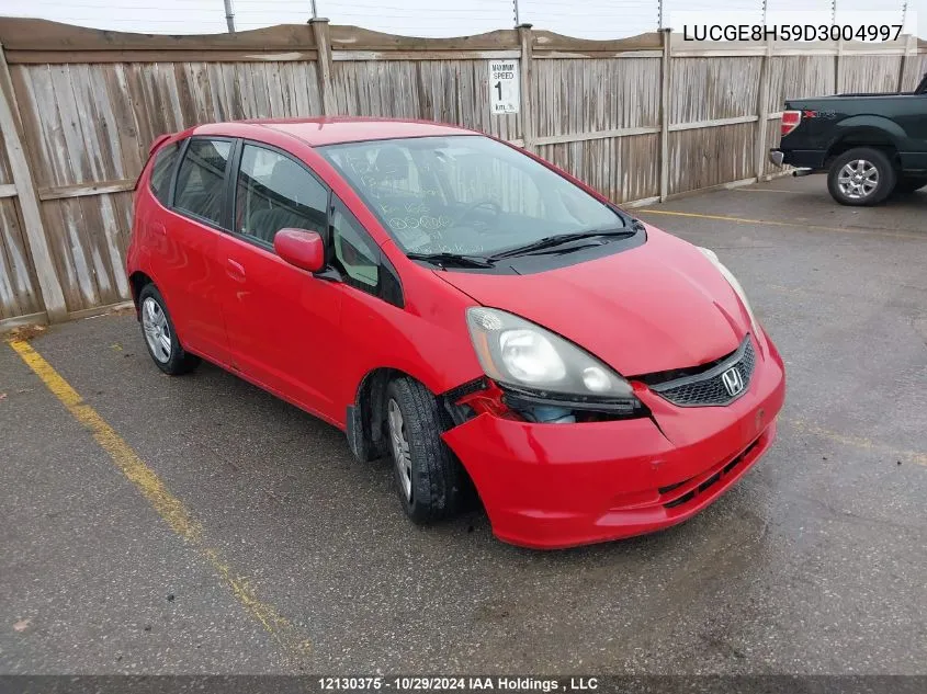 2013 Honda Fit VIN: LUCGE8H59D3004997 Lot: 12130375