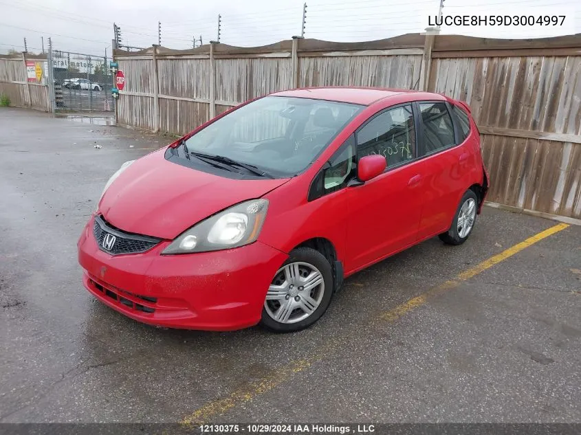 2013 Honda Fit VIN: LUCGE8H59D3004997 Lot: 12130375