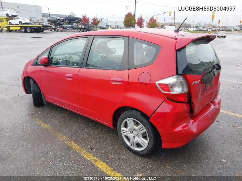 2013 Honda Fit VIN: LUCGE8H59D3004997 Lot: 12130375