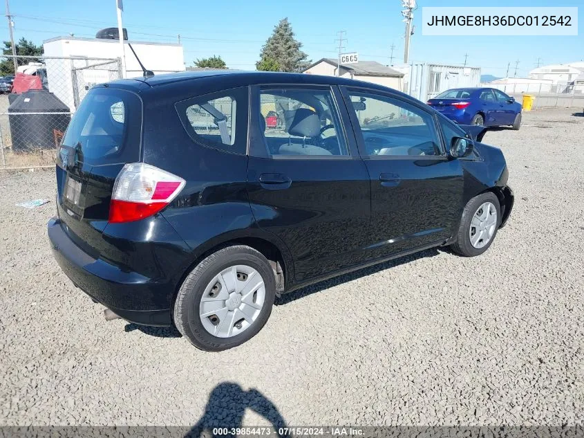 2013 Honda Fit VIN: JHMGE8H36DC012542 Lot: 39854473