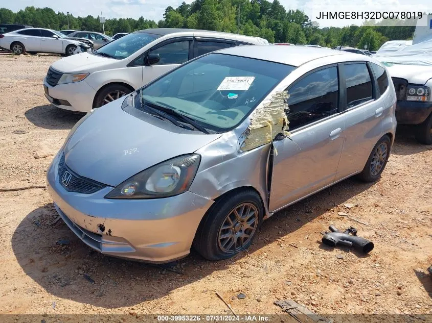 2013 Honda Fit VIN: JHMGE8H32DC078019 Lot: 39953226