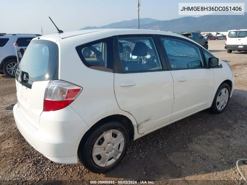 2013 Honda Fit VIN: JHMGE8H36DC051406 Lot: 39998993