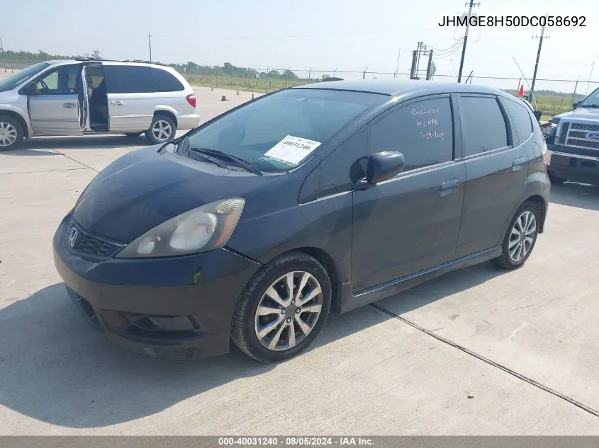 2013 Honda Fit Sport VIN: JHMGE8H50DC058692 Lot: 40031240