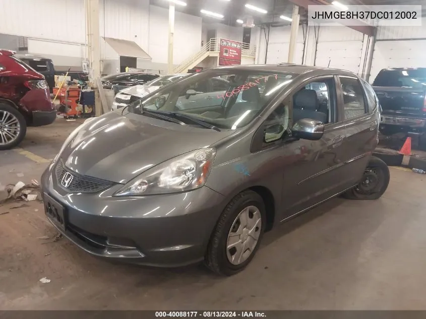 2013 Honda Fit VIN: JHMGE8H37DC012002 Lot: 40088177