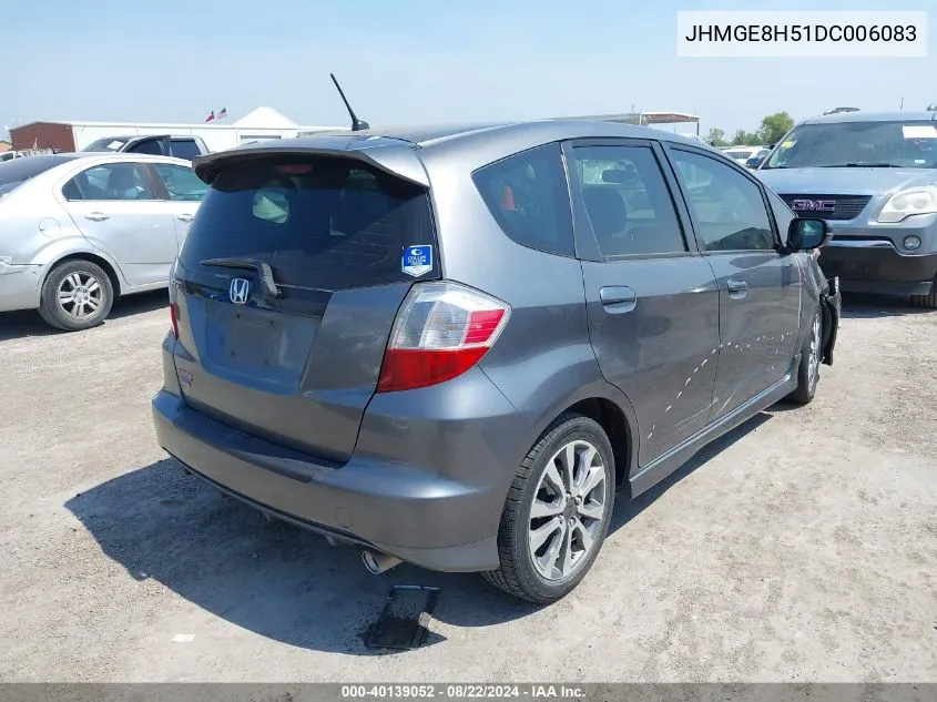 2013 Honda Fit Sport VIN: JHMGE8H51DC006083 Lot: 40139052