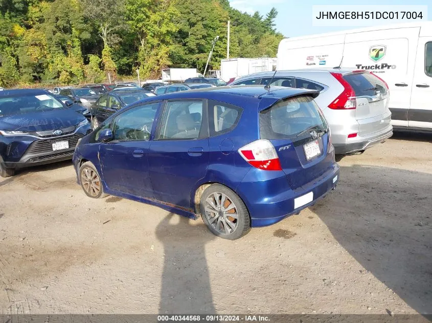 2013 Honda Fit Sport VIN: JHMGE8H51DC017004 Lot: 40344568