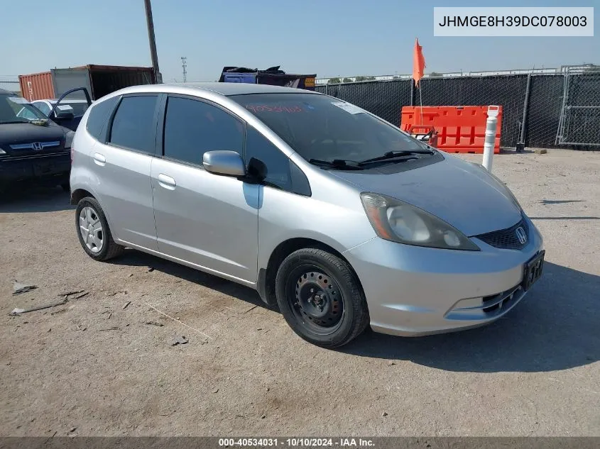 2013 Honda Fit VIN: JHMGE8H39DC078003 Lot: 40534031