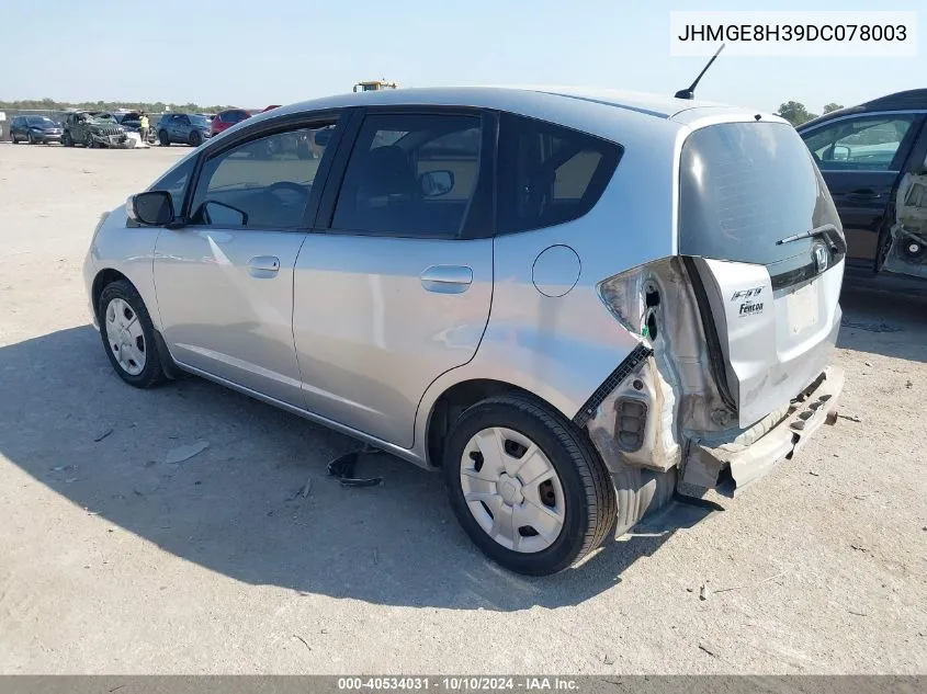 2013 Honda Fit VIN: JHMGE8H39DC078003 Lot: 40534031