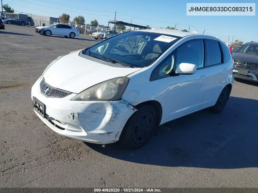 2013 Honda Fit VIN: JHMGE8G33DC083215 Lot: 40625220