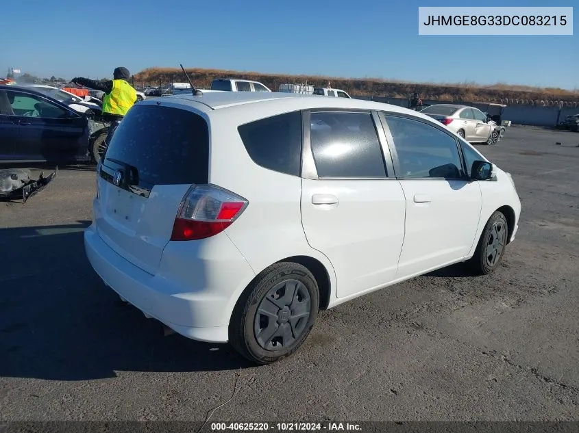 2013 Honda Fit VIN: JHMGE8G33DC083215 Lot: 40625220