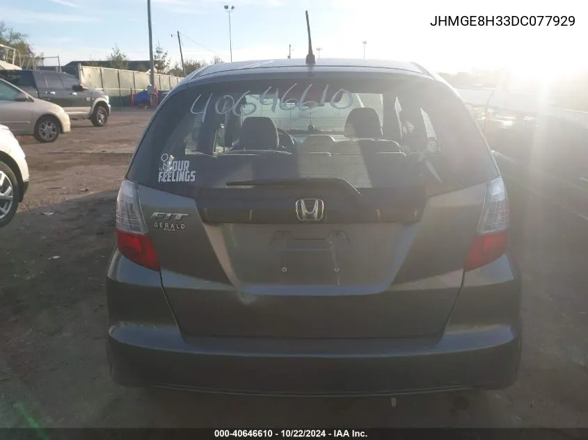 2013 Honda Fit VIN: JHMGE8H33DC077929 Lot: 40646610