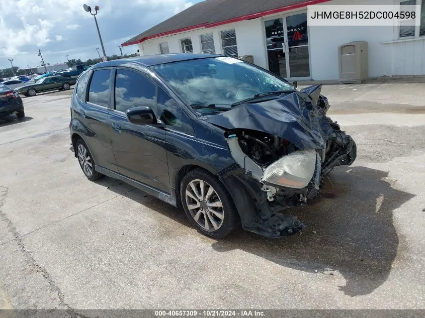 2013 Honda Fit Sport VIN: JHMGE8H52DC004598 Lot: 40657309