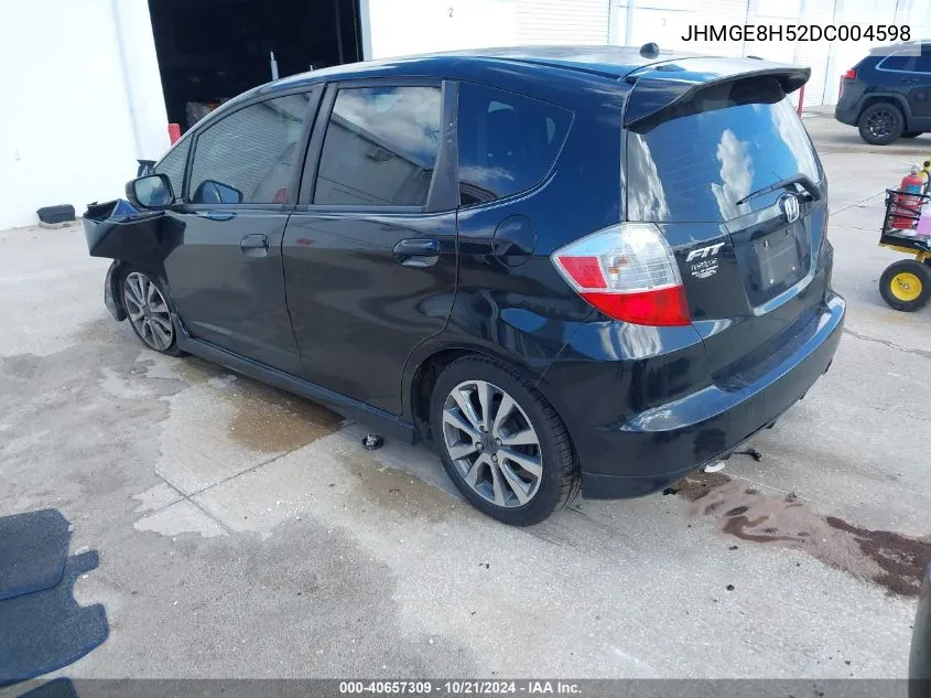 2013 Honda Fit Sport VIN: JHMGE8H52DC004598 Lot: 40657309