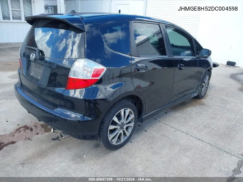 2013 Honda Fit Sport VIN: JHMGE8H52DC004598 Lot: 40657309