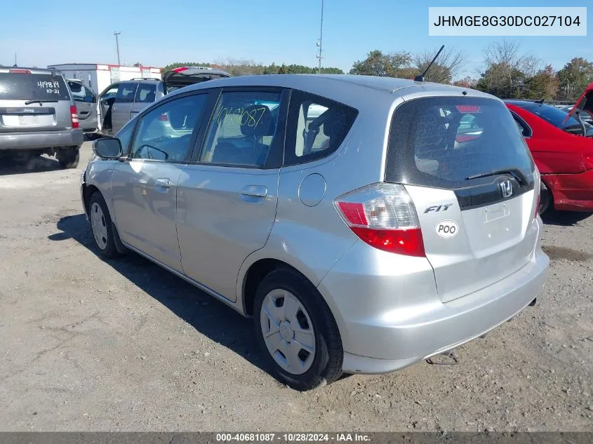 2013 Honda Fit VIN: JHMGE8G30DC027104 Lot: 40681087