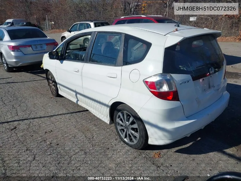 2013 Honda Fit Sport VIN: JHMGE8H51DC072326 Lot: 40733223