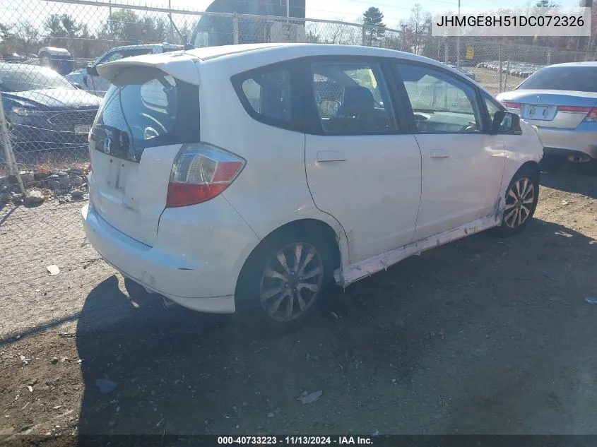 2013 Honda Fit Sport VIN: JHMGE8H51DC072326 Lot: 40733223