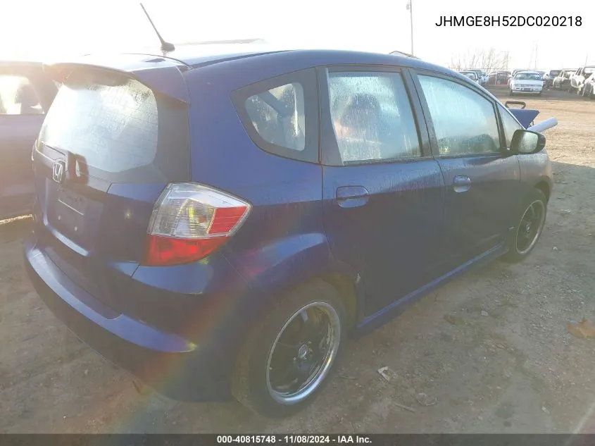 2013 Honda Fit Sport VIN: JHMGE8H52DC020218 Lot: 40815748