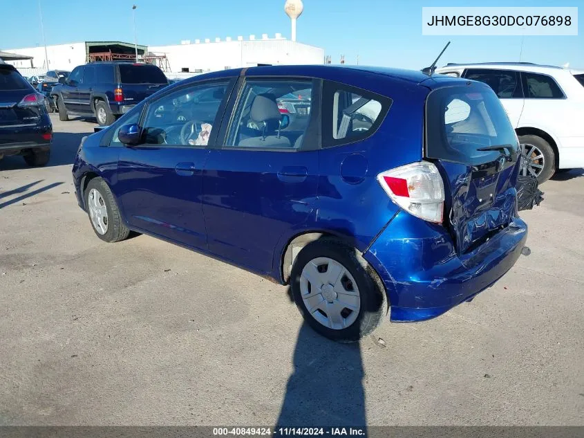 2013 Honda Fit VIN: JHMGE8G30DC076898 Lot: 40849424