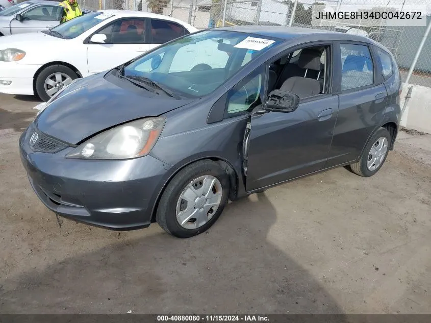 2013 Honda Fit VIN: JHMGE8H34DC042672 Lot: 40880080