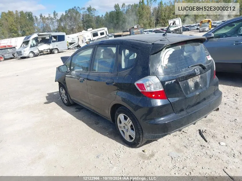 2014 Honda Fit VIN: LUCGE8H52E3000212 Lot: 12122966