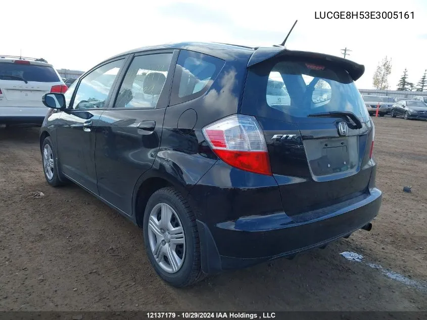 2014 Honda Fit VIN: LUCGE8H53E3005161 Lot: 12137179