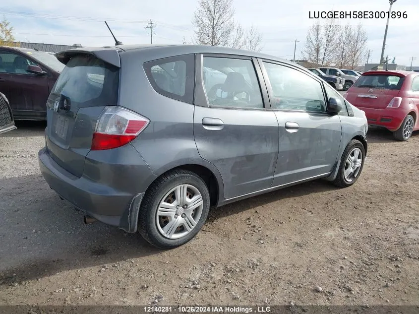 2014 Honda Fit VIN: LUCGE8H58E3001896 Lot: 12140281