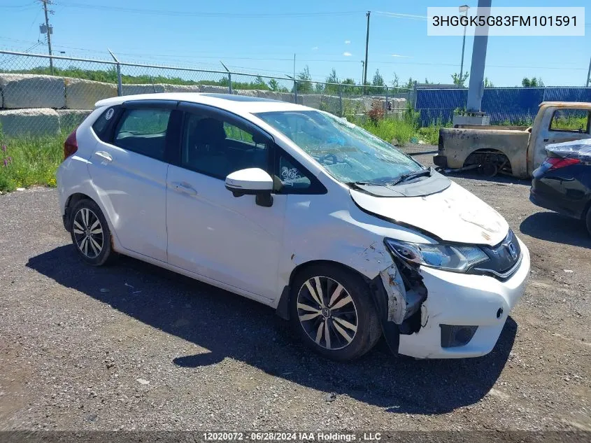 2015 Honda Fit VIN: 3HGGK5G83FM101591 Lot: 12020072