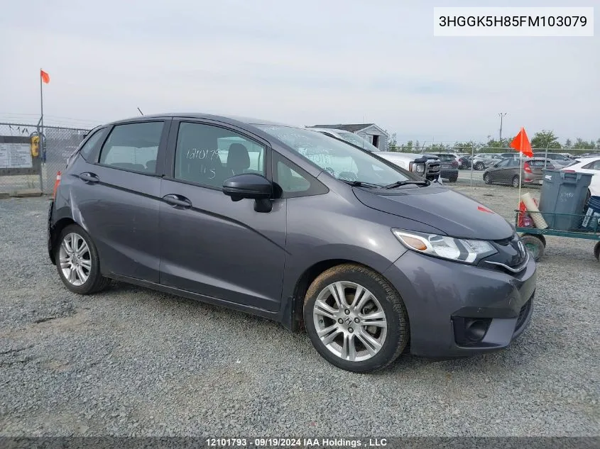 2015 Honda Fit VIN: 3HGGK5H85FM103079 Lot: 12101793