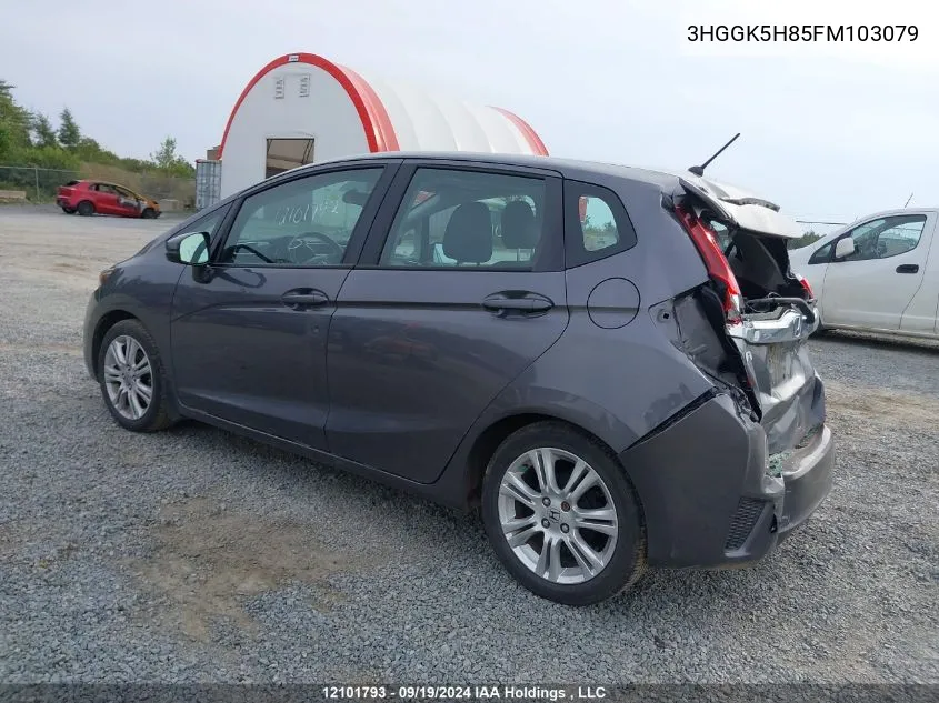 2015 Honda Fit VIN: 3HGGK5H85FM103079 Lot: 12101793