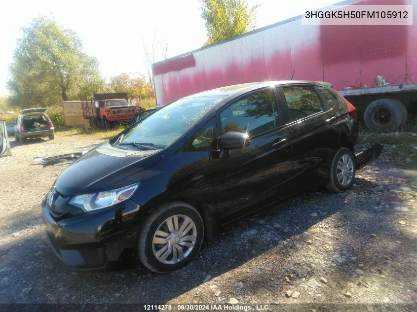 2015 Honda Fit VIN: 3HGGK5H50FM105912 Lot: 12114278