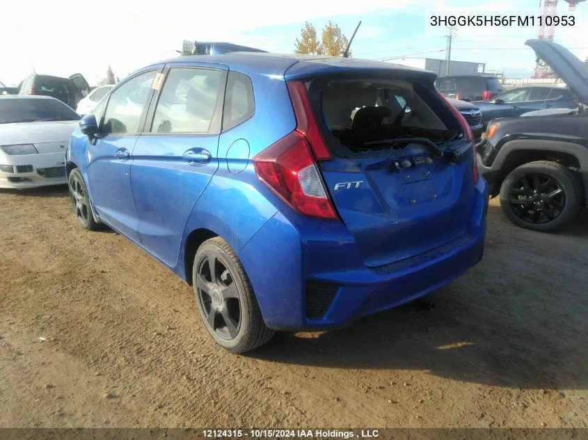 2015 Honda Fit VIN: 3HGGK5H56FM110953 Lot: 12124315