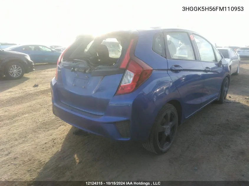 2015 Honda Fit VIN: 3HGGK5H56FM110953 Lot: 12124315