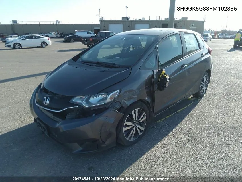 2015 Honda Fit Ex VIN: 3HGGK5G83FM102885 Lot: 20174541