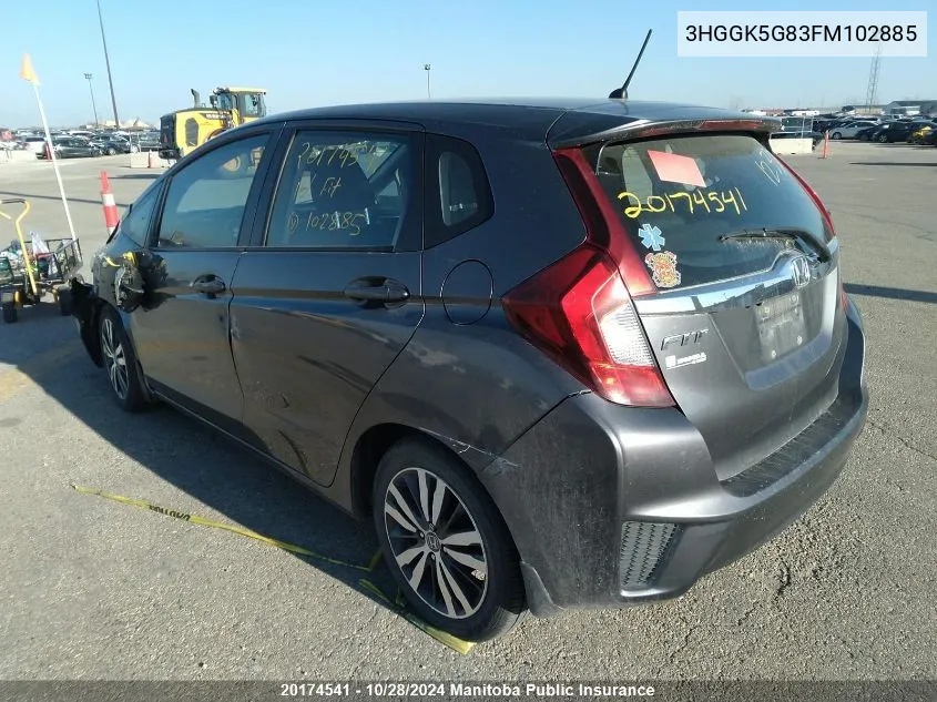 2015 Honda Fit Ex VIN: 3HGGK5G83FM102885 Lot: 20174541