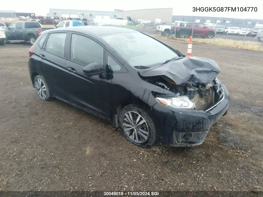 2015 Honda Fit Ex/Exl VIN: 3HGGK5G87FM104770 Lot: 30049019