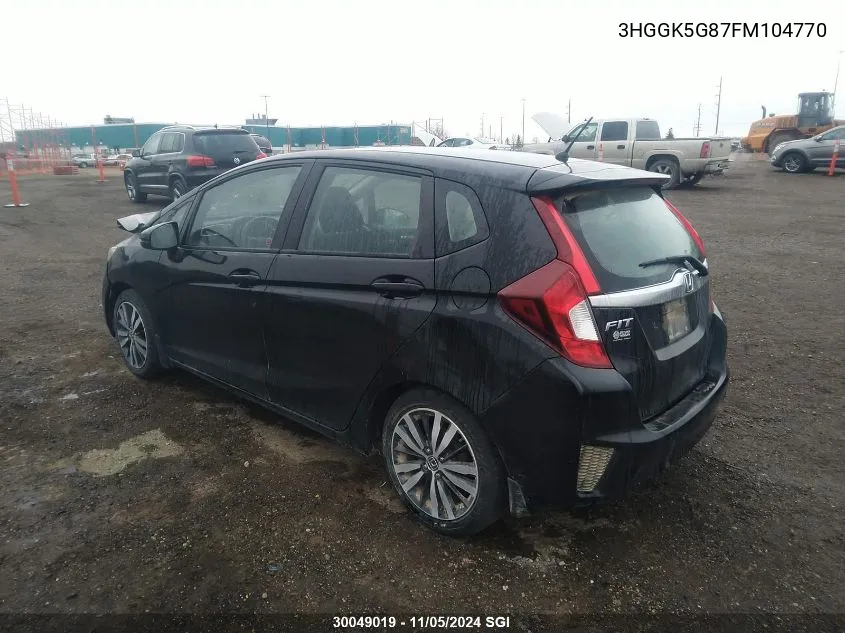 2015 Honda Fit Ex/Exl VIN: 3HGGK5G87FM104770 Lot: 30049019