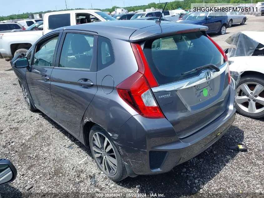 2015 Honda Fit Ex/Ex-L VIN: 3HGGK5H88FM765111 Lot: 39388047