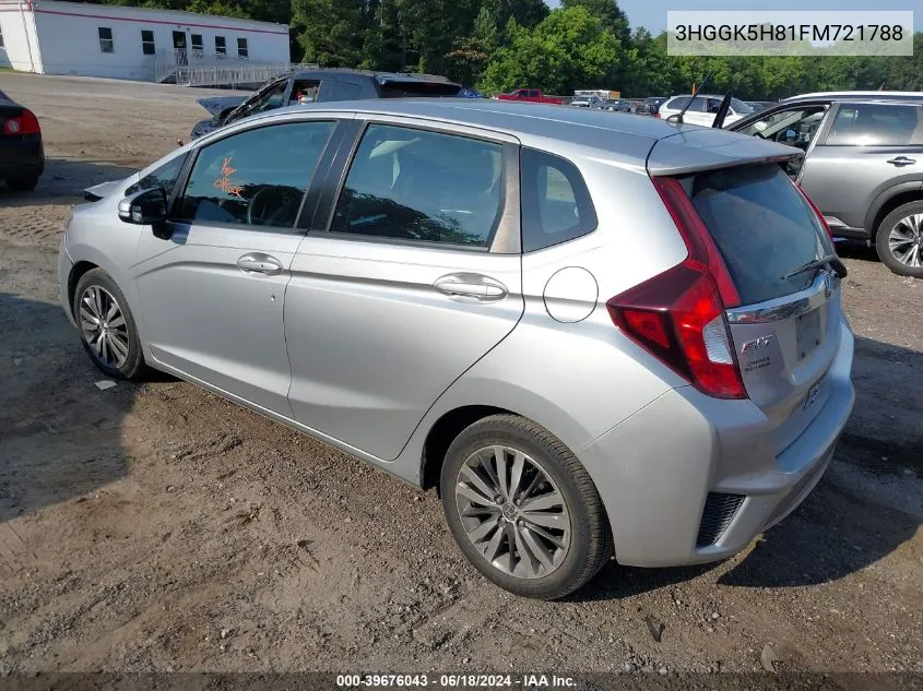 2015 Honda Fit Ex/Ex-L VIN: 3HGGK5H81FM721788 Lot: 39676043