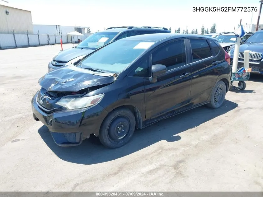 2015 Honda Fit Lx VIN: 3HGGK5H52FM772576 Lot: 39820431