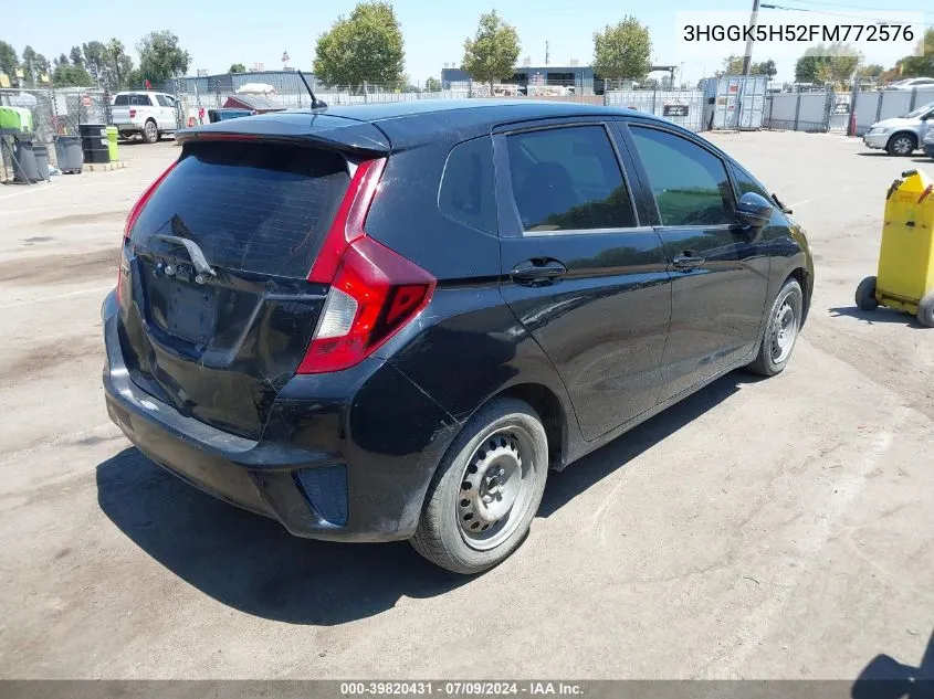 2015 Honda Fit Lx VIN: 3HGGK5H52FM772576 Lot: 39820431