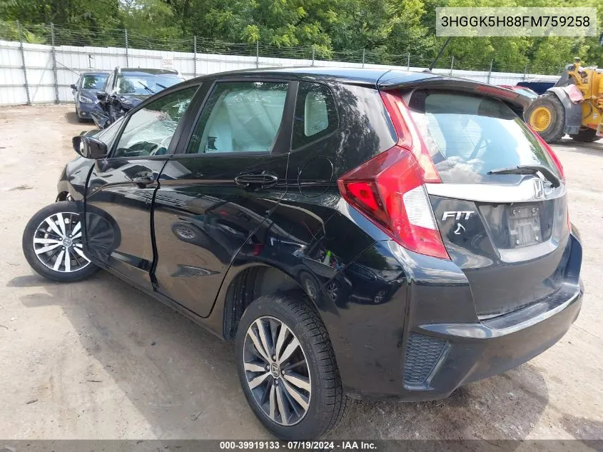 2015 Honda Fit Ex/Ex-L VIN: 3HGGK5H88FM759258 Lot: 39919133