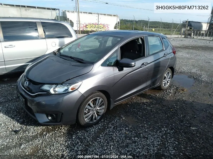 2015 Honda Fit Ex/Ex-L VIN: 3HGGK5H80FM713262 Lot: 39987194